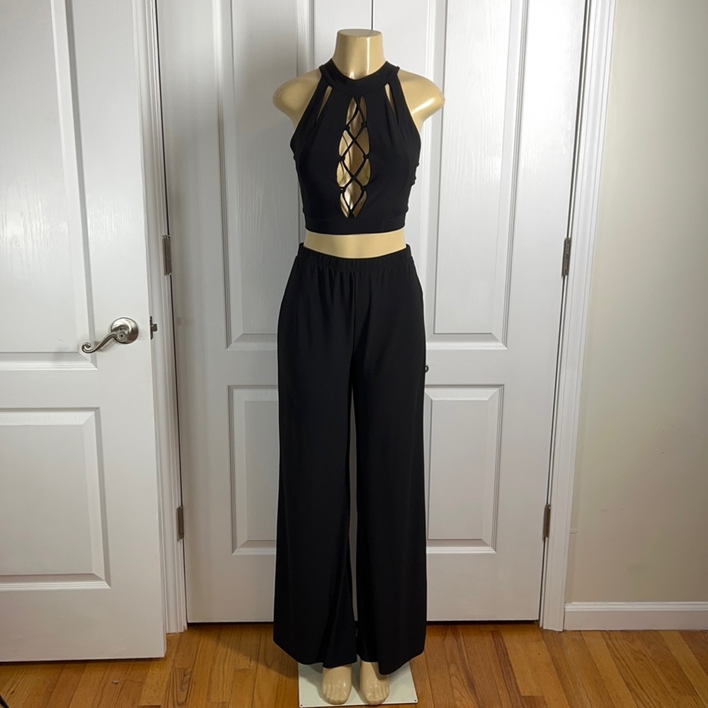 2 pieces black dress exceptional for summer spandex material size large
